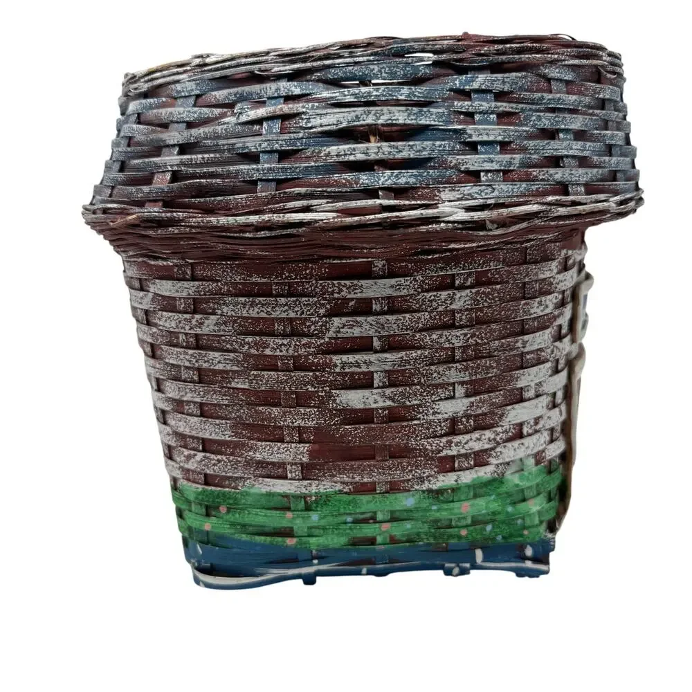 Vintage 70s Rosenthal Netter Wicker Basket Hand Painted 